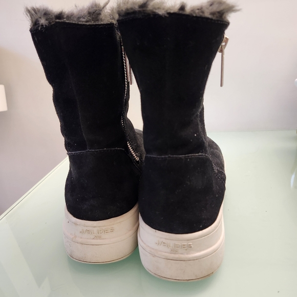 J/SLIDES BLACK BOOTS TRISTAN FLUFFY INTERIOR SIZE 8 - Picture 7 of 16